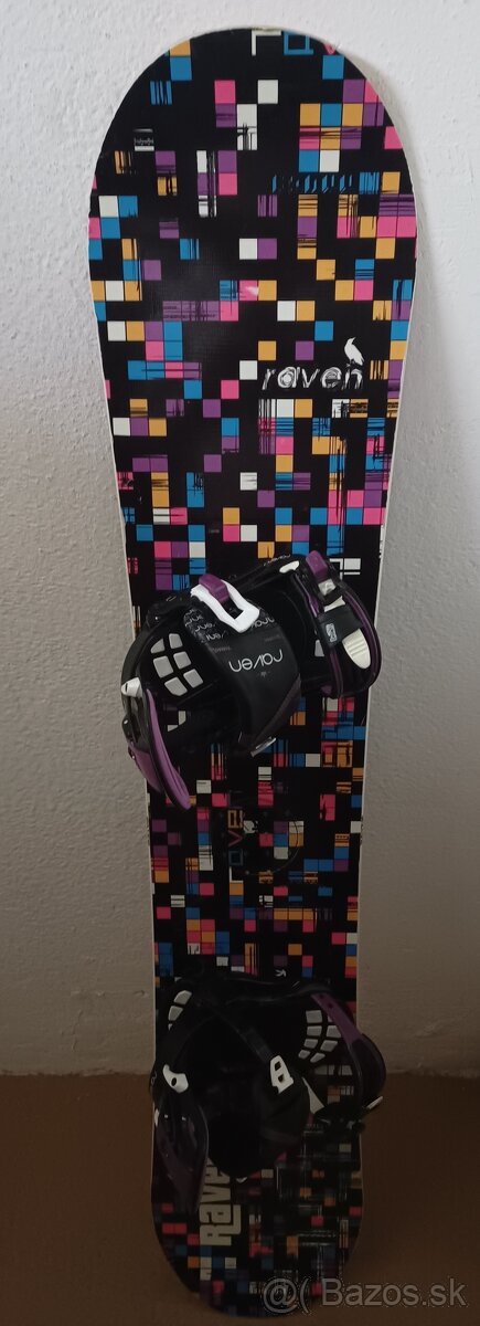 Krasny damsky 150 cm snowboard RAVEN s viazanim - 2