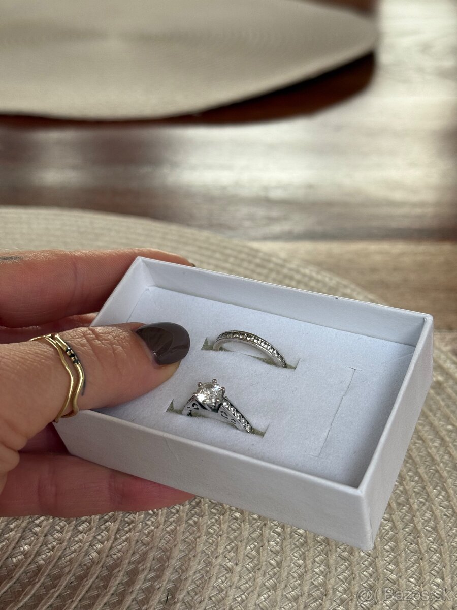 Prstene biele zlato veľ.49 - 2