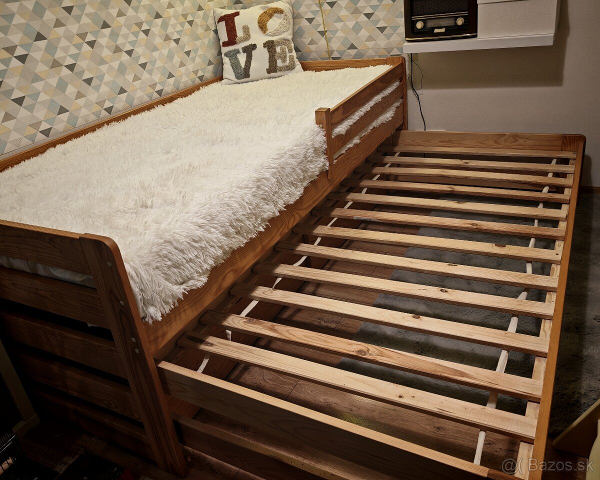Detska postel s pristelkou a uložným priestorom - 2