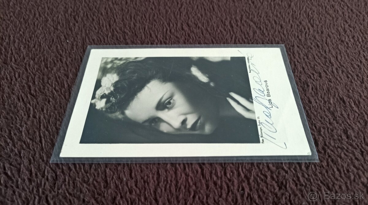 Lída Baarová, autogram na propagační fotografii, 30. léta - 2