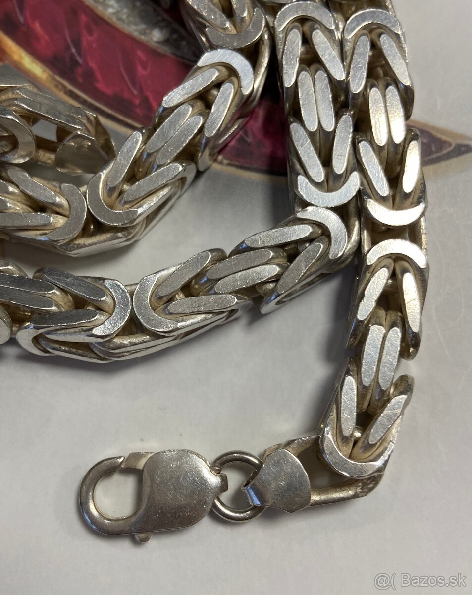 Striebroná retiazka, kráľovský vzor, 63 cm - 2