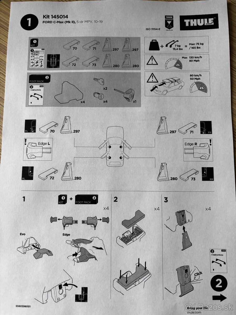 Thule kit 5011, 5014, 5100, 5238 - 2