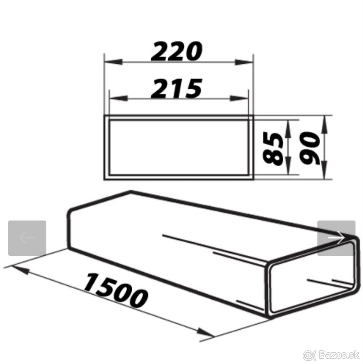 Plastové vzduchovody hranaté Ø 150 mm - 2