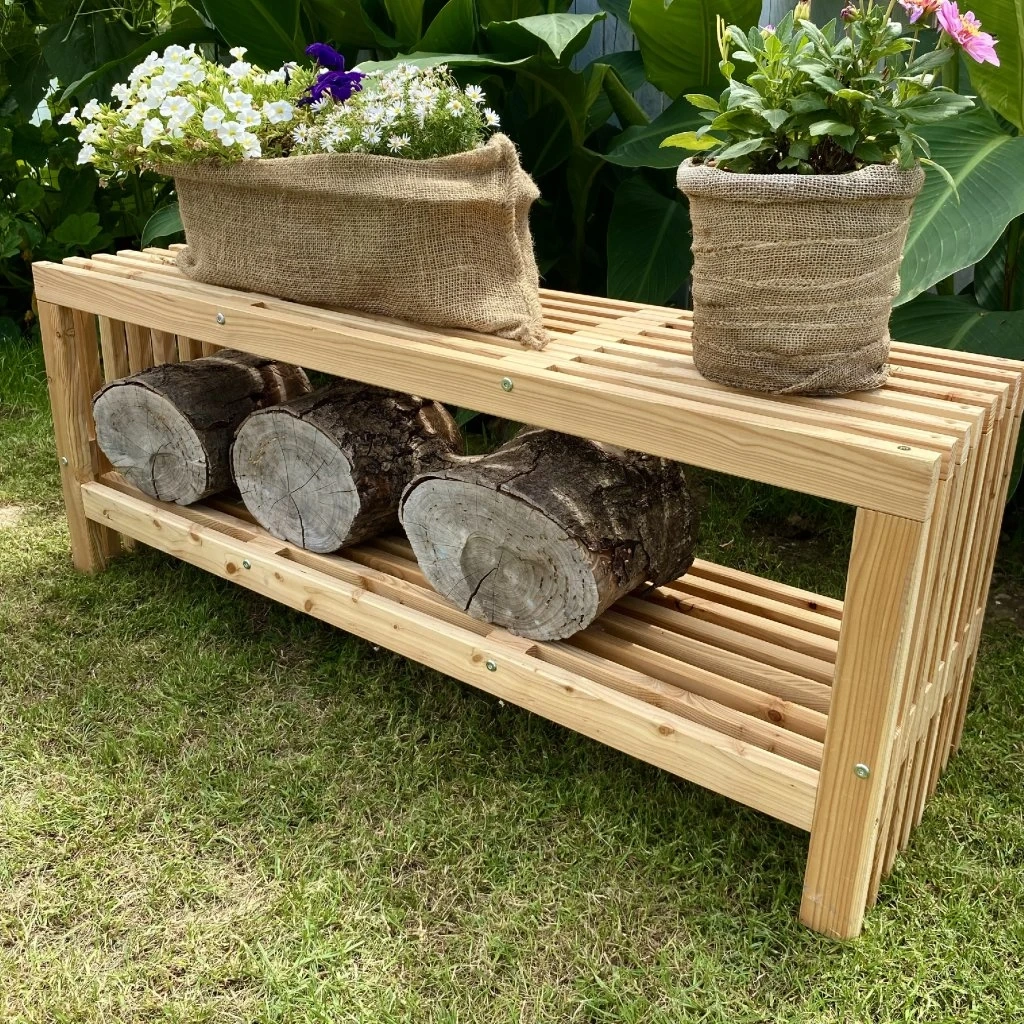 Robustná záhradná lavica FREJA s úložným priestorom - 2