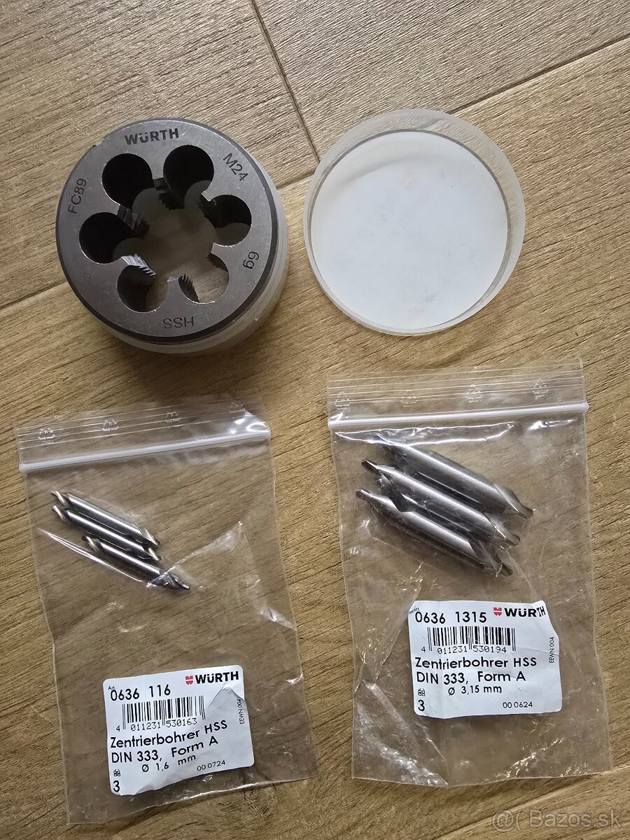 Wurth závitova čeľust M24 a Strediaci vrták nový - 2