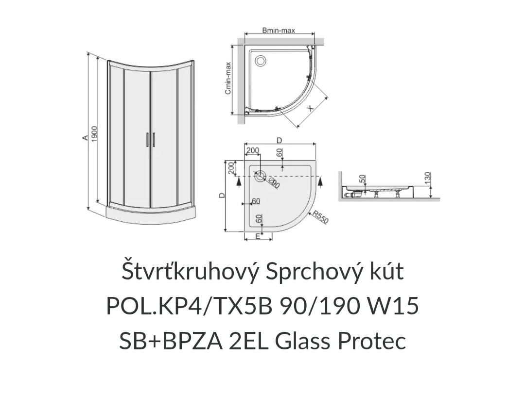 Sprchový kút s vaničkou za 290 eur - 2