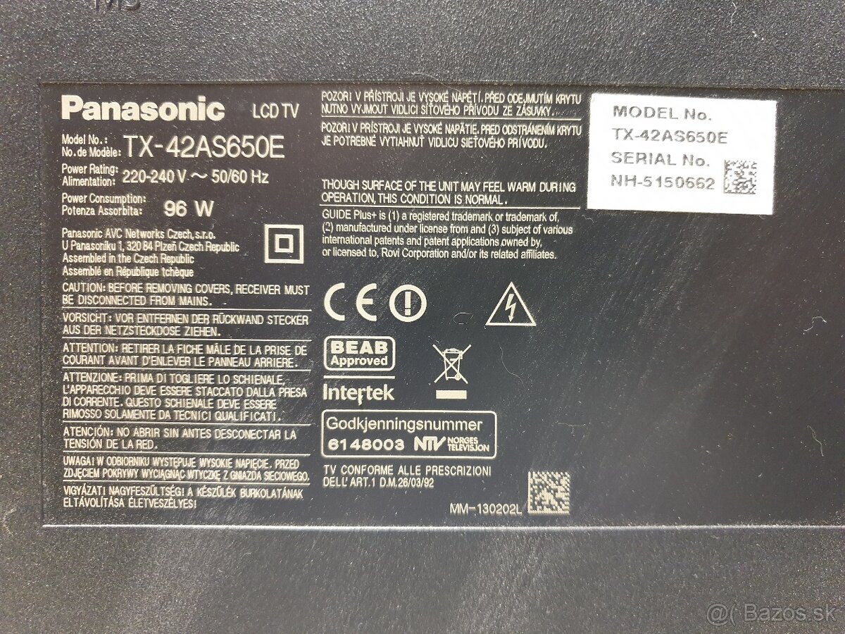 42" TV Panasonic na diely - 2