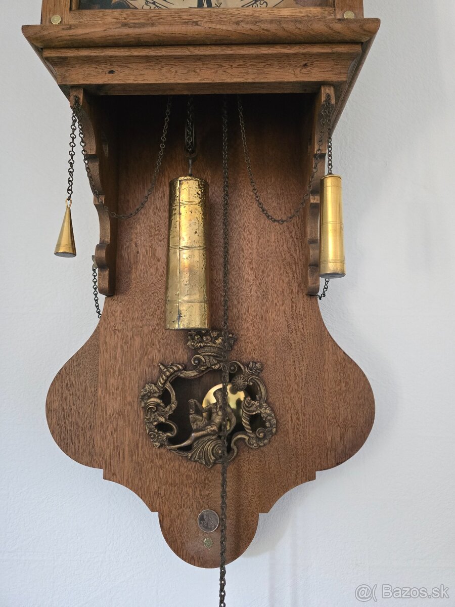 Starožitné nástenné drevene hodiny... - 2