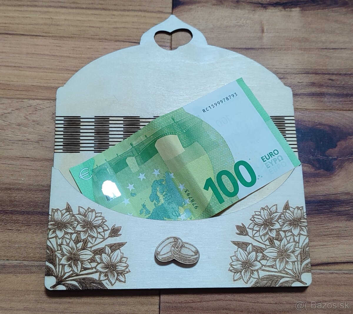 Drevená darčeková obálka Novomanželom - 2