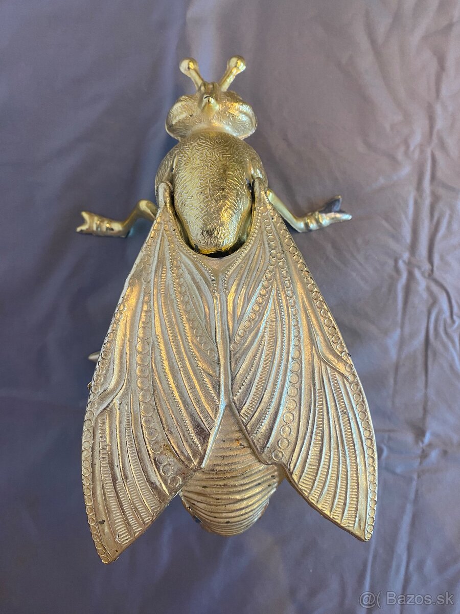 Retro kovový popolník mucha - 2