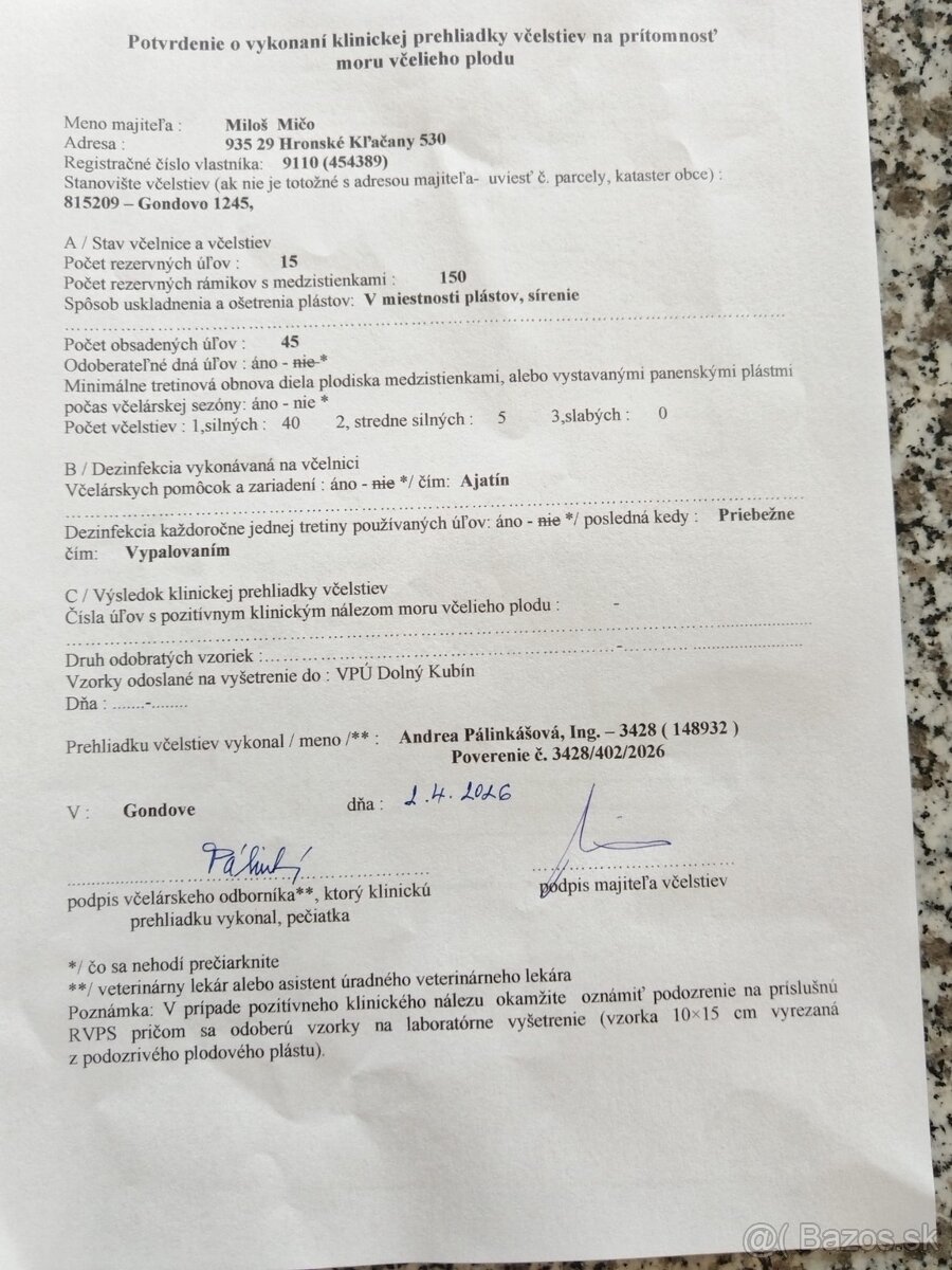 Včelie rodiny a odložence - 2