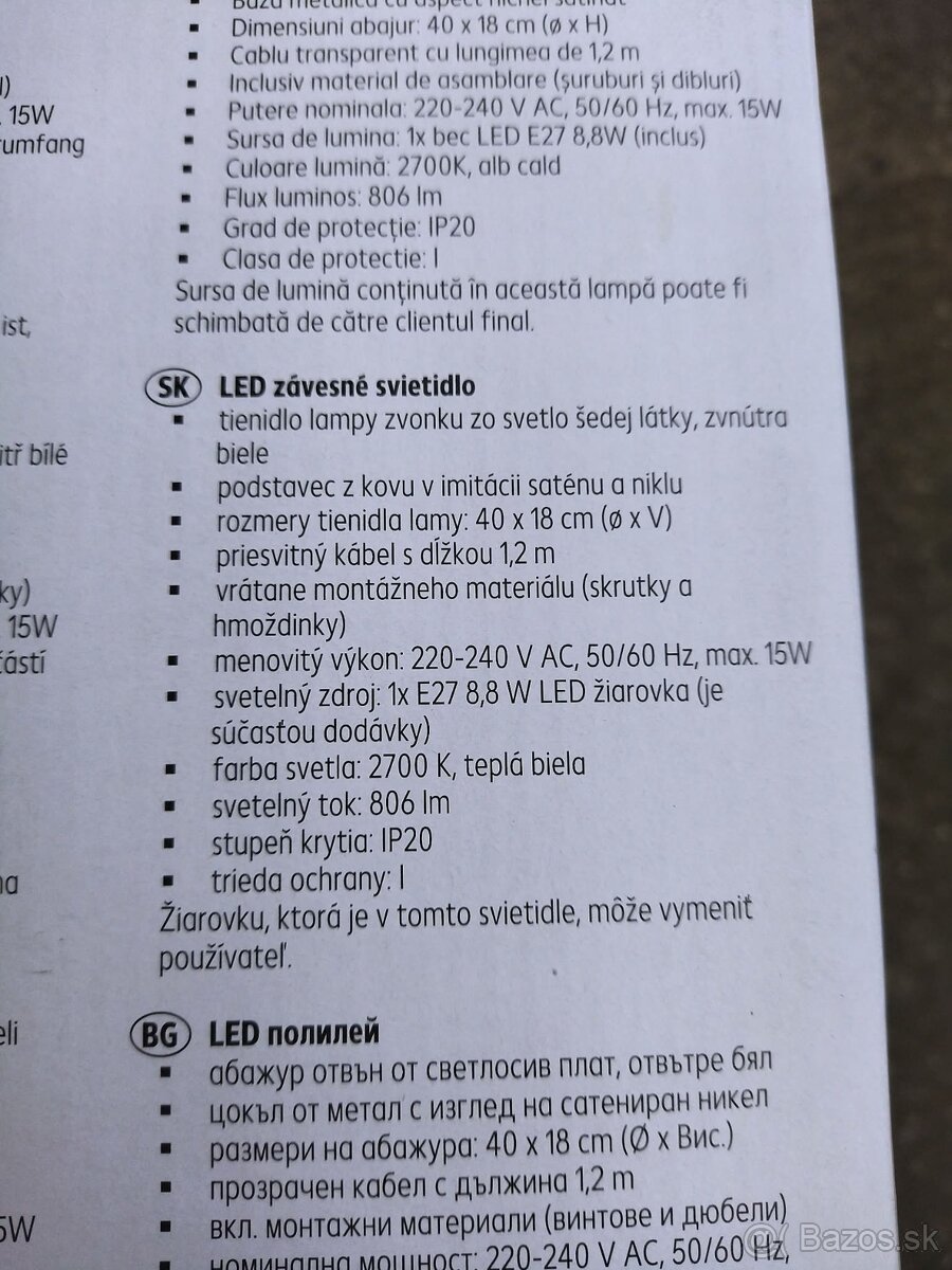 Závesné led svietidlo - 2