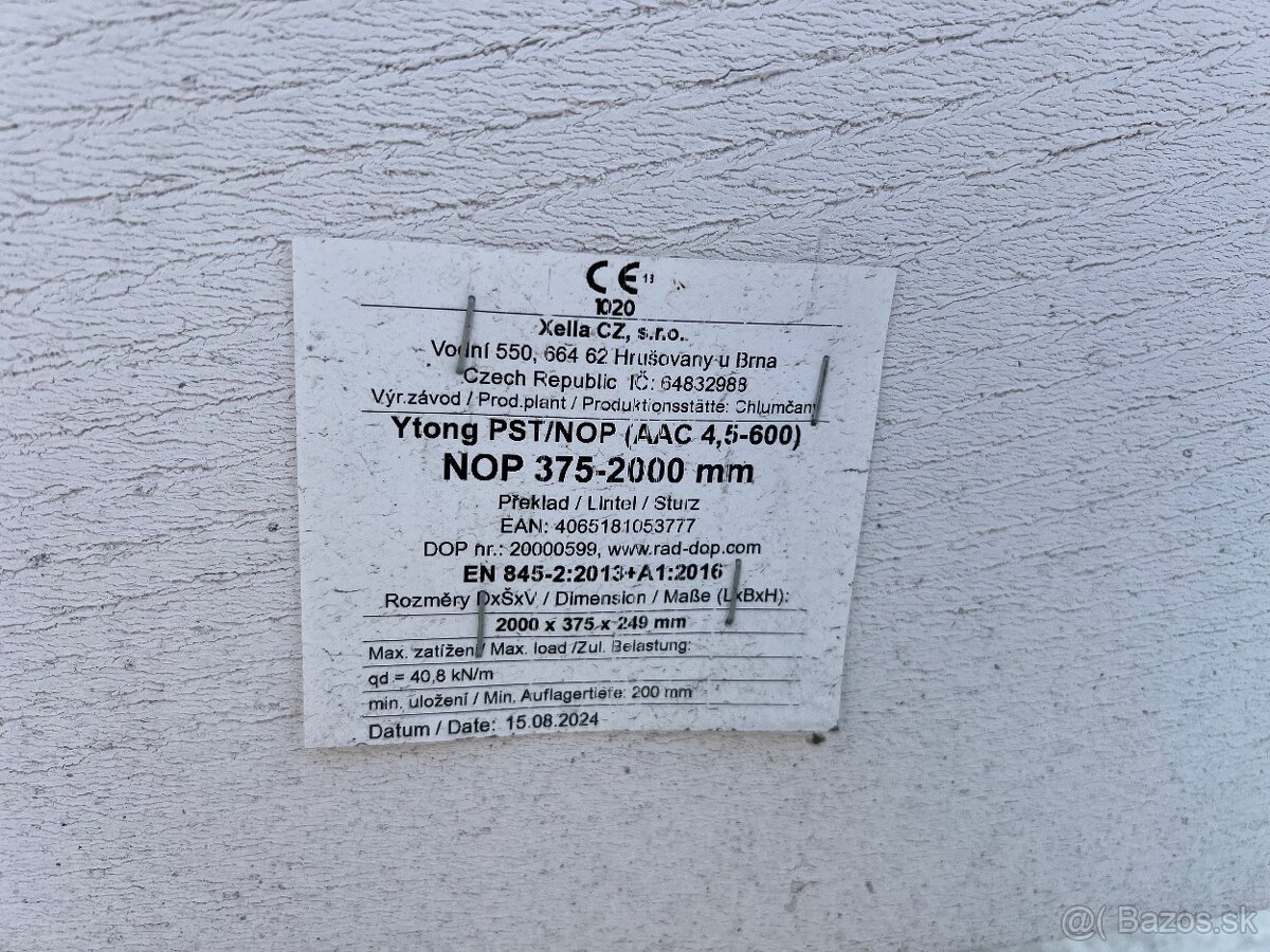 predam 2x Ytong preklad 2m - 2