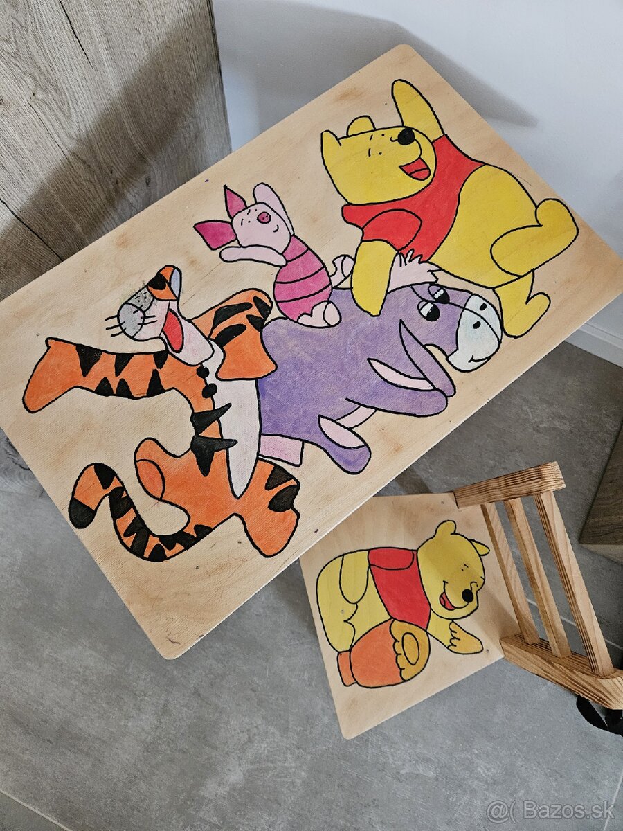 Detsky dreveny stolik so stolickou - 2