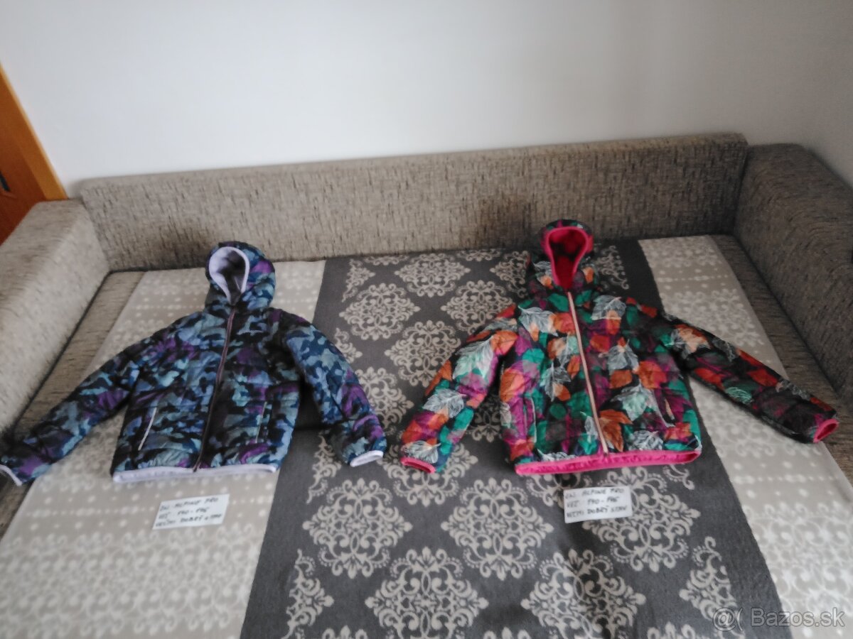 Dievc.zimné obojstranné bundy Alpine Pro veľ.140-146 - 2