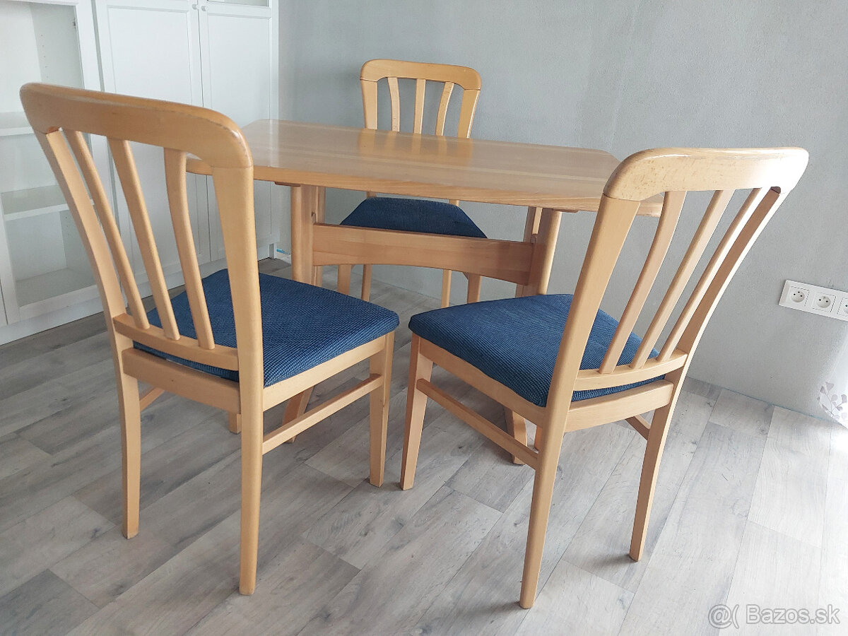 Dubový stôl + 3 stoličky - 2