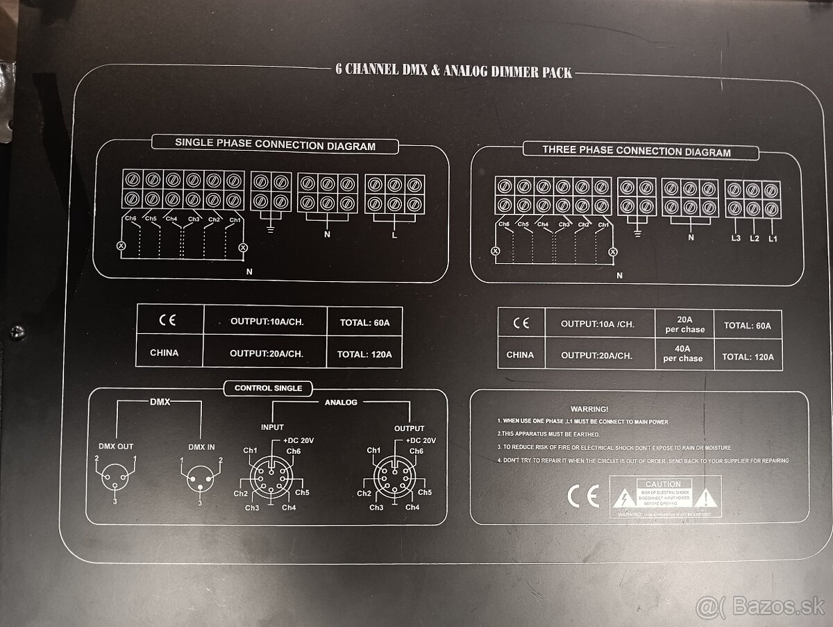 DMX Dimer 6.kanalovy - 2