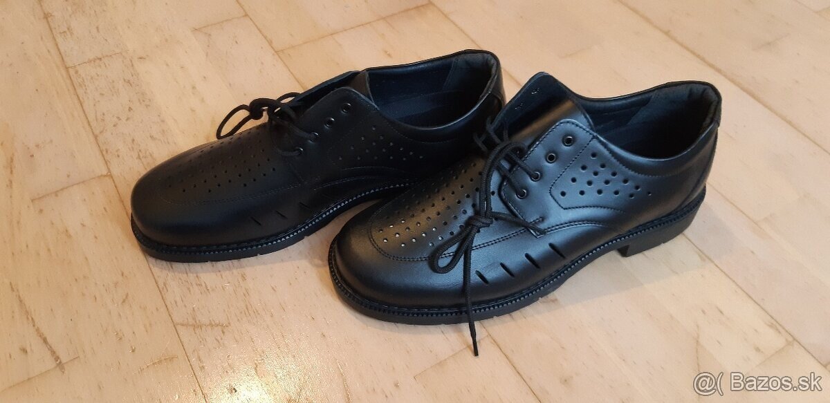 Letná vetraná, obuv, pánske kožené poltopánky letné, BOSP - 2