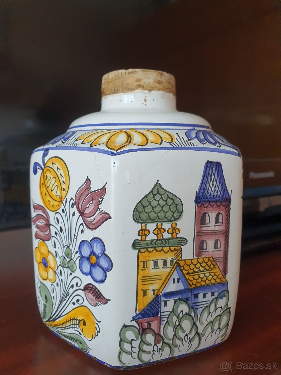 Maľovaná nádoba - habanská fajansa - 2