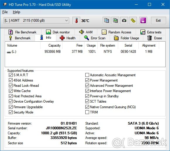 Predám pevný disk Western Digital Black 1 TB, 2,5" - 2