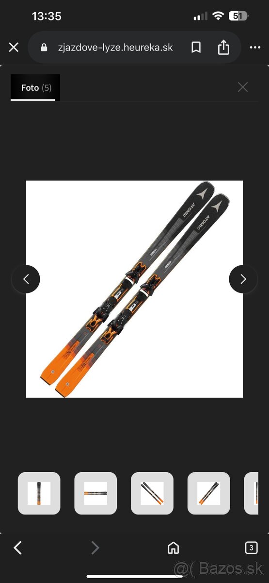 Predám lyže atomic vantage 82 TI FT black/orange - 2