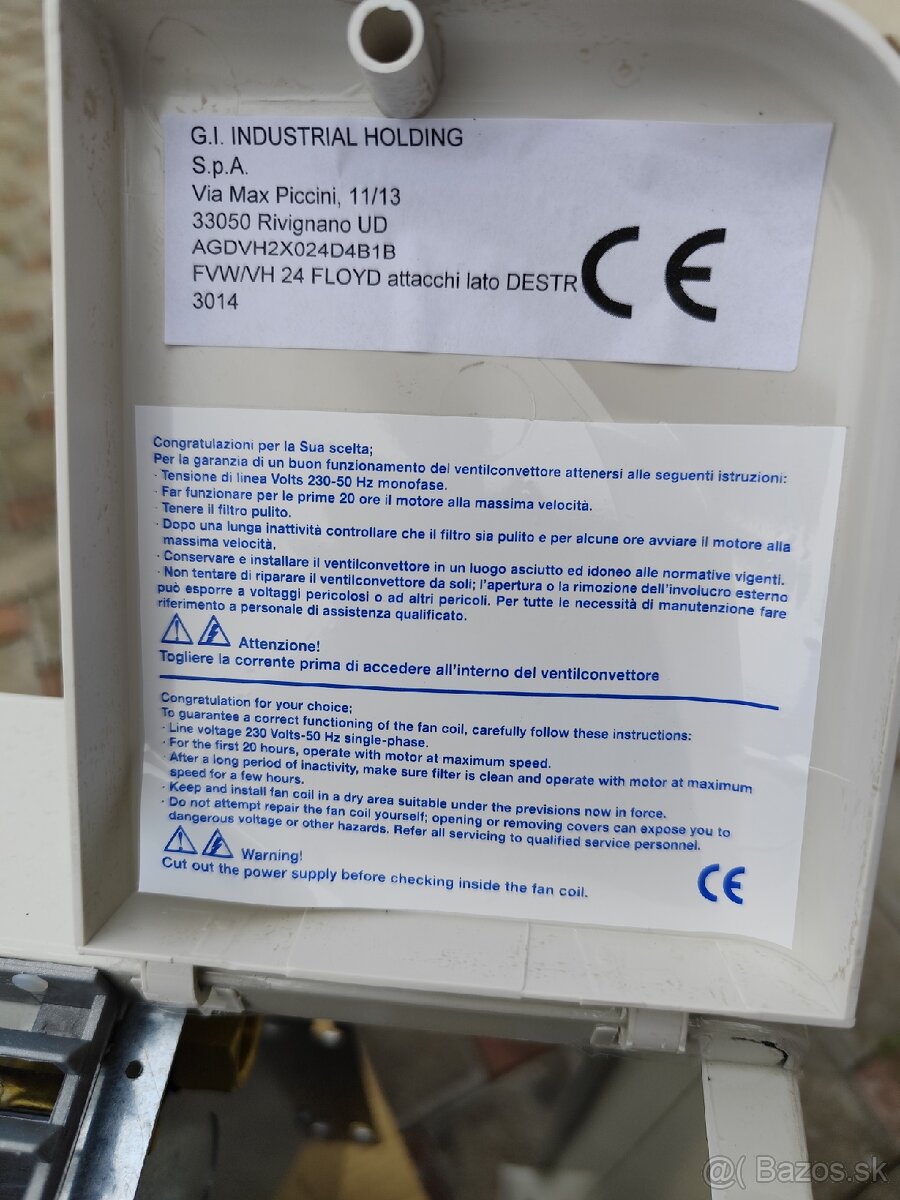 Predám nové fan coil jednotky CLINT FVW 12÷74
- 2