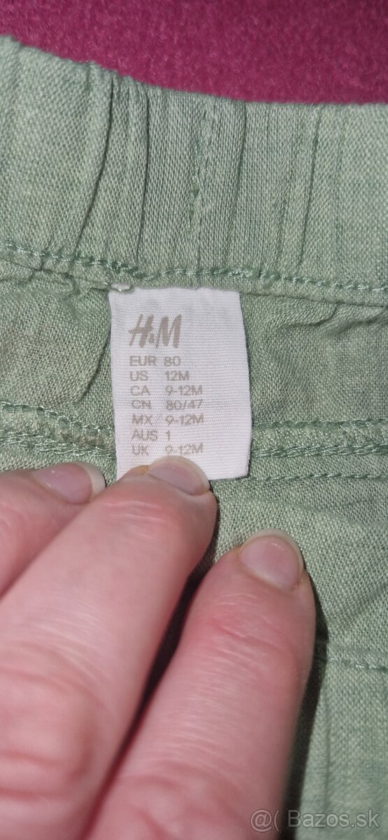 Ľanové nohavice H&M, v.80 - 2
