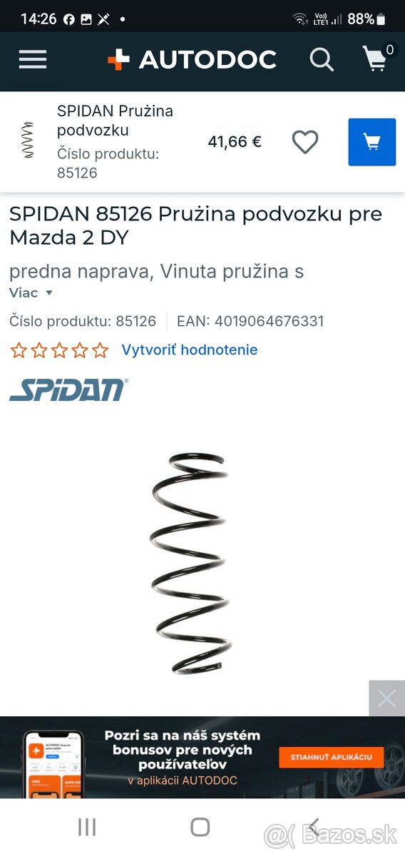 Pruziny na Mazdu2 85126 - 2