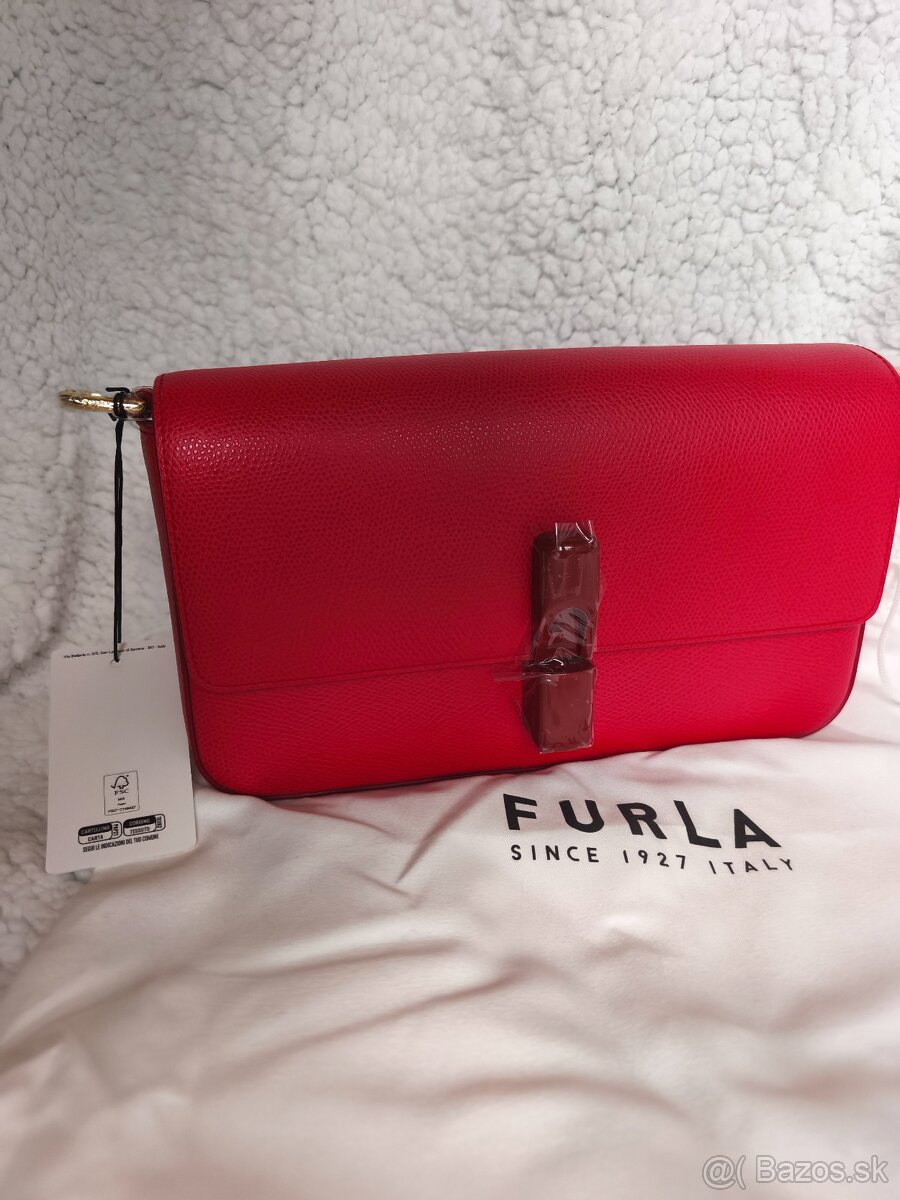 Červená kožená kabelka zn. Furla - 2