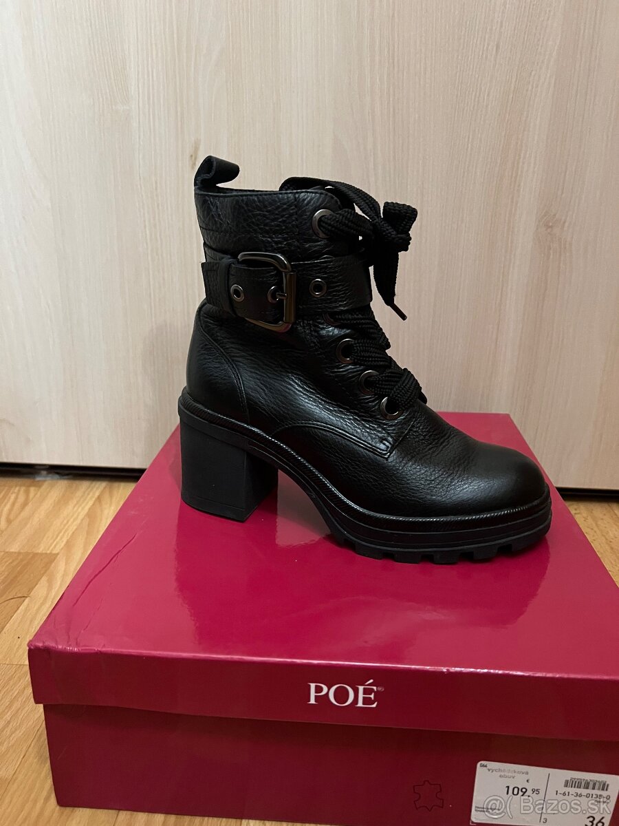 Dámske kožené členkové čižmy – veľ. 36 / 37 - 2