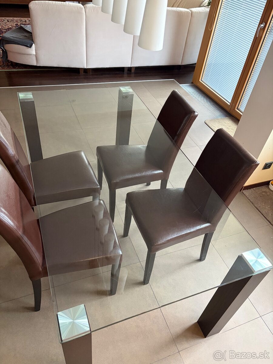 Sklenený jedálenský stôl - 2