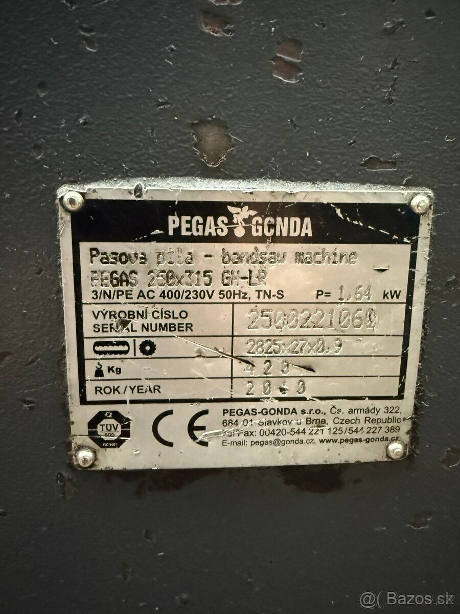 Pásová pila PEGAS 250x315 GH-LR - 2