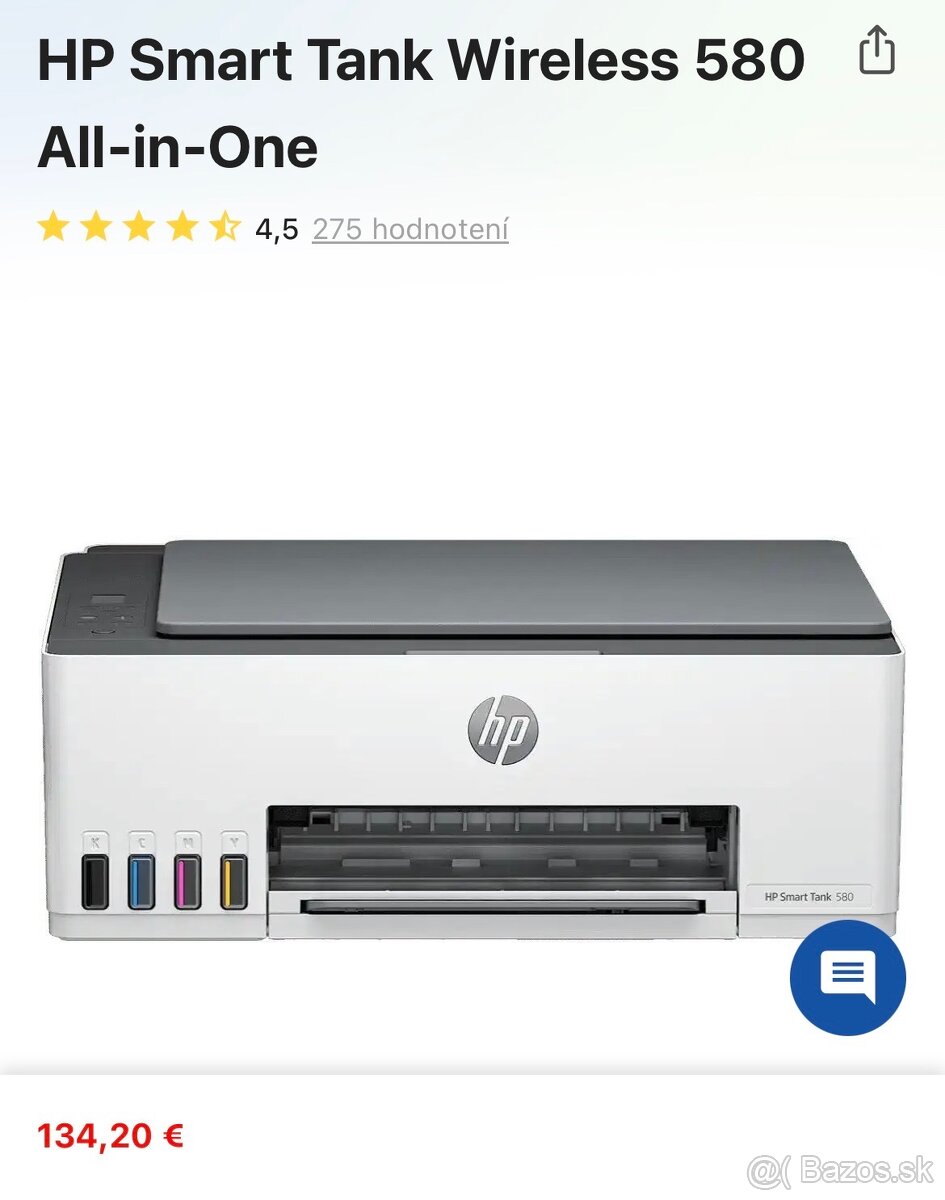 HP Smart Tank Wireless 580 - NOVÁ - 2