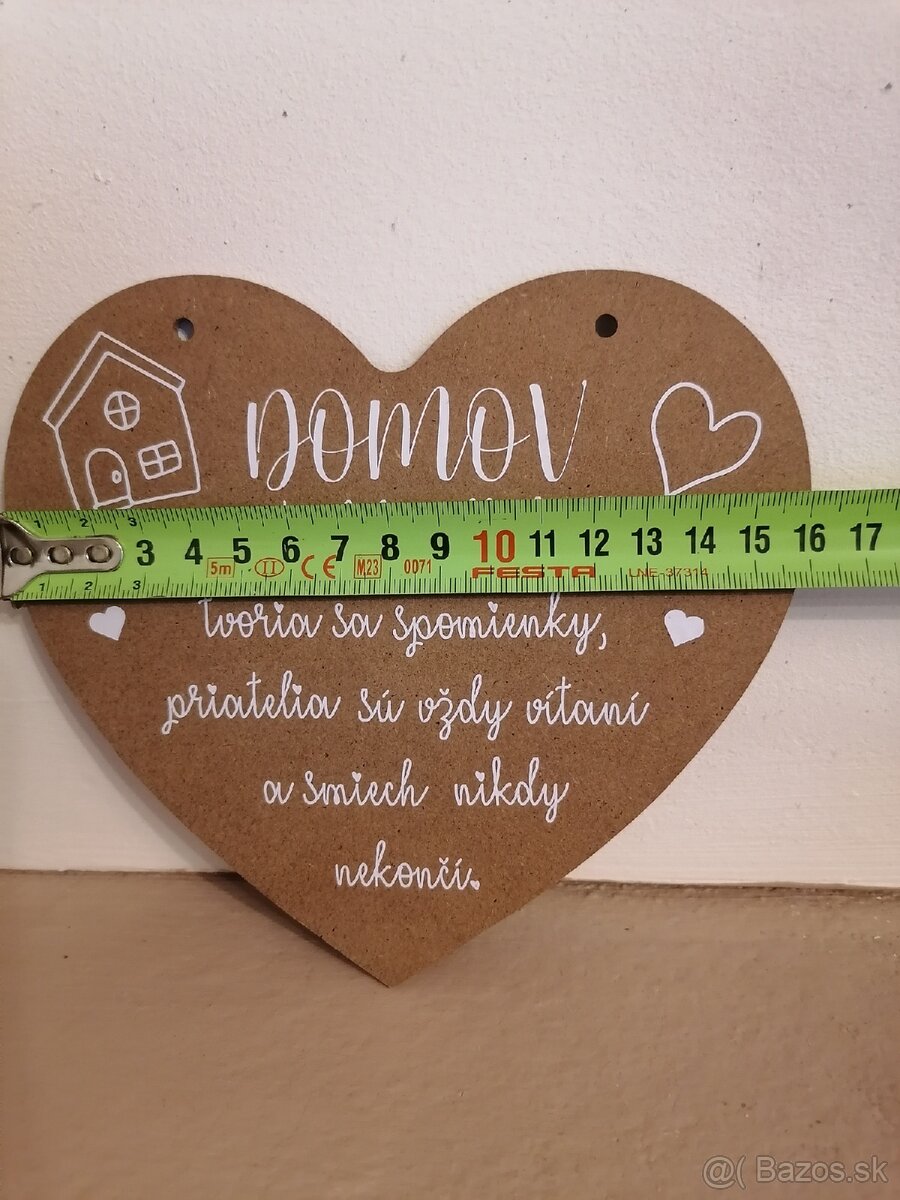 Handmade dekoračná tabuľka "Domov" hnedá - 2