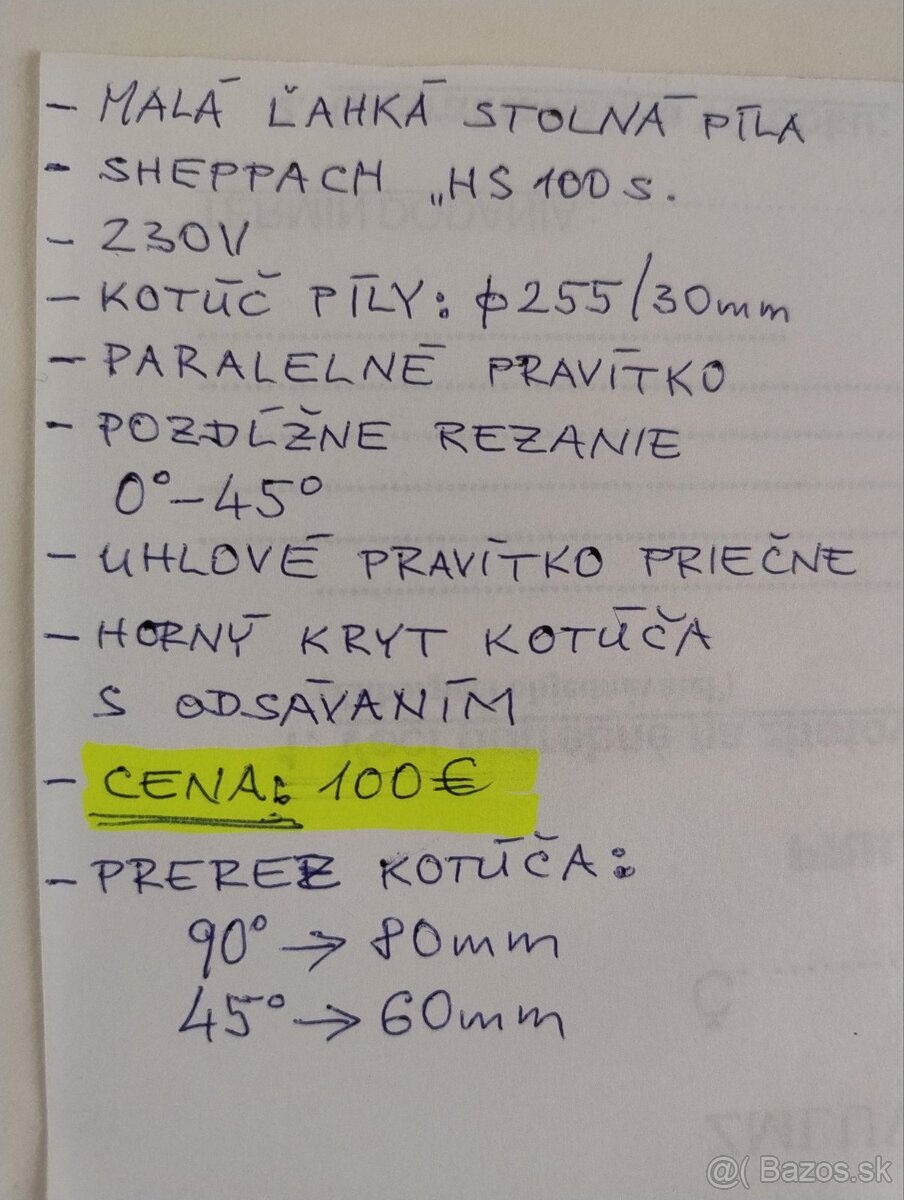 malá ľahká stolná píla SCHEPPACH HS100s - 2