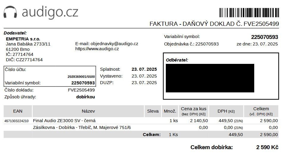 Bluetooth sluchátka Final Audio ZE3000 SV (v záruke) - 2