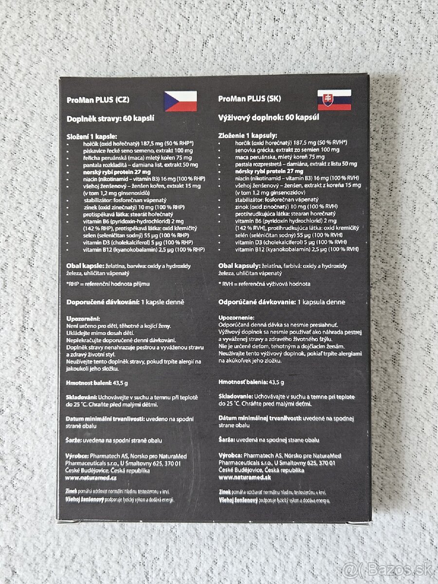 Podpora testosterónu ProMan Plus (60 kapsúl) - nové - 2