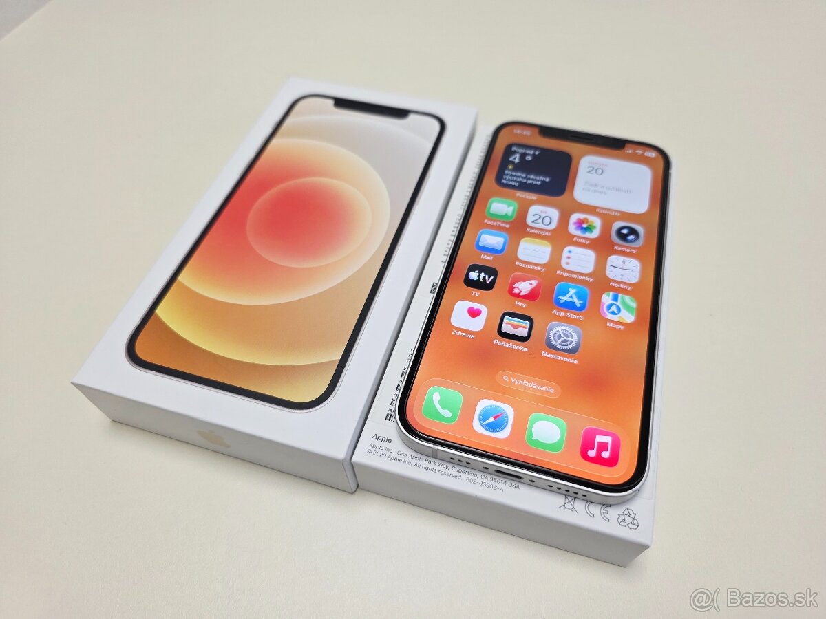 APPLE iPHONE 12 64GB WHITE ,ZDRAVIE BATERKY 100% - 2