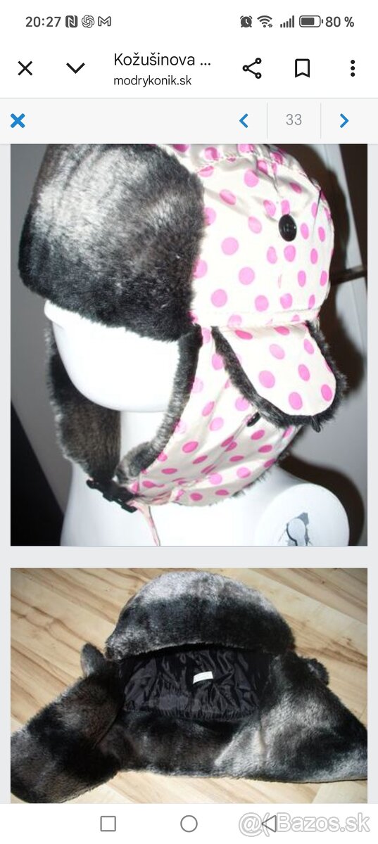 Kožušinova čiapka ušanka 7+ - 2