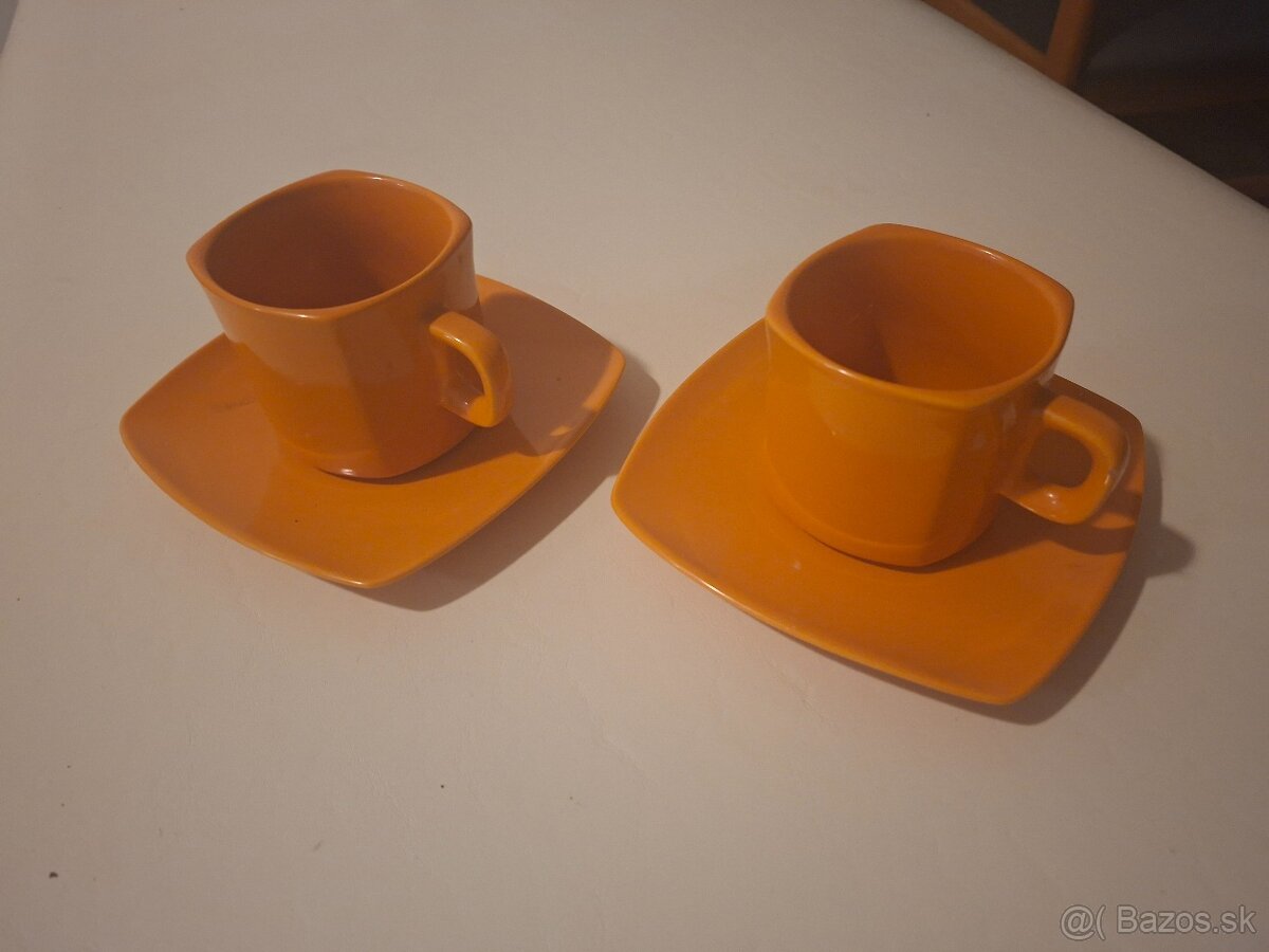 Oranžový set na kávu/čaj - 2