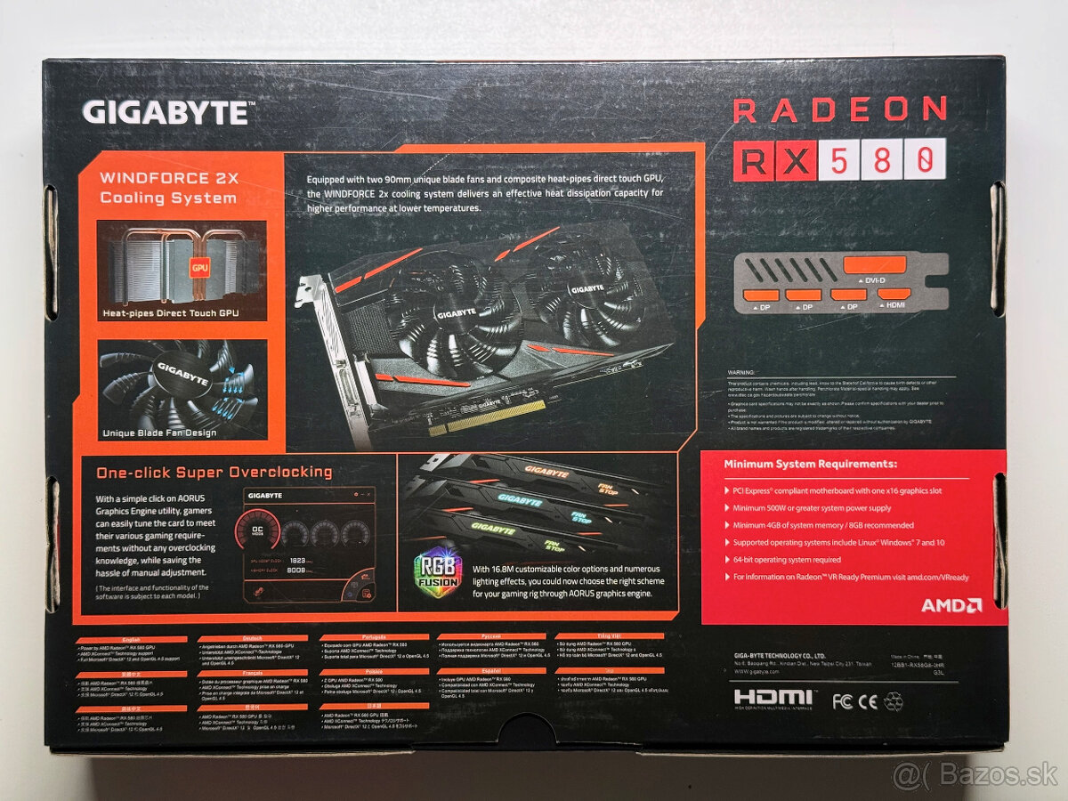Graficka karta Gigabyte Radeon RX580 Gaming 8G - 2