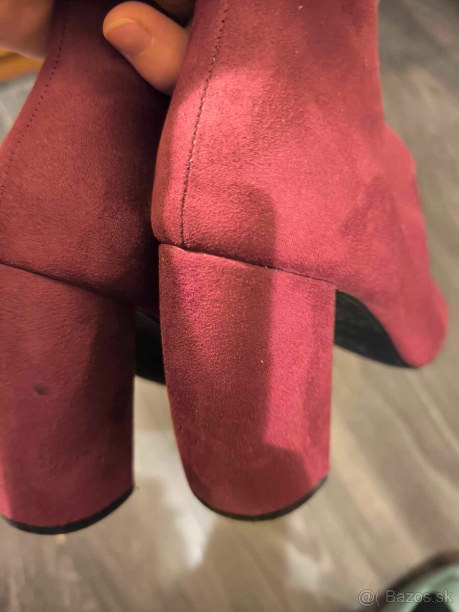 NEXT trendy bordové semišové čižmičky štýlové 39 - 2
