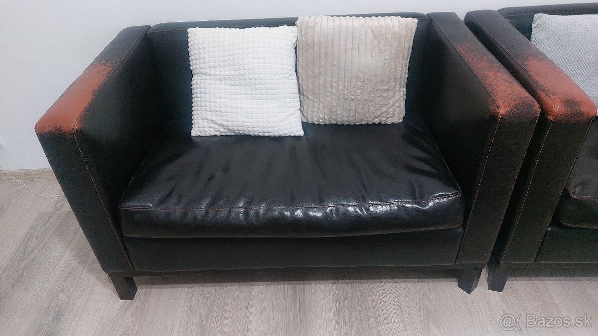 Kožená sedacia súprava 3 ks - 2