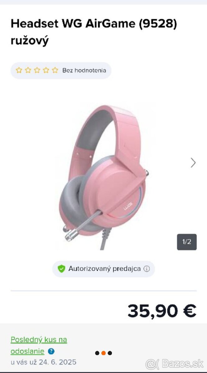 NOVÉ Herné slúchadlá ružové podsvietené spolu s uškami - 2