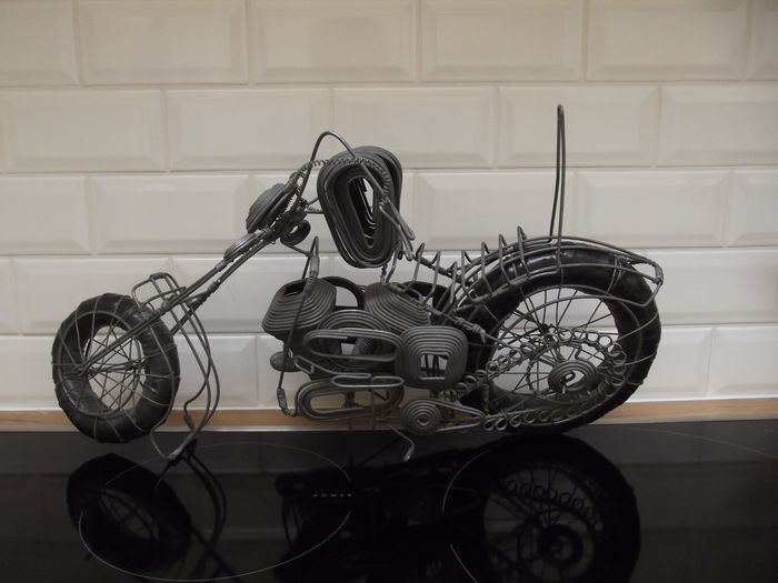 Veľká kovová motorka - dvojvalcový Chopper - 2