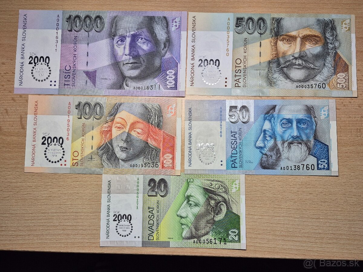 Predám bankovky - bimilénium UNC - 2