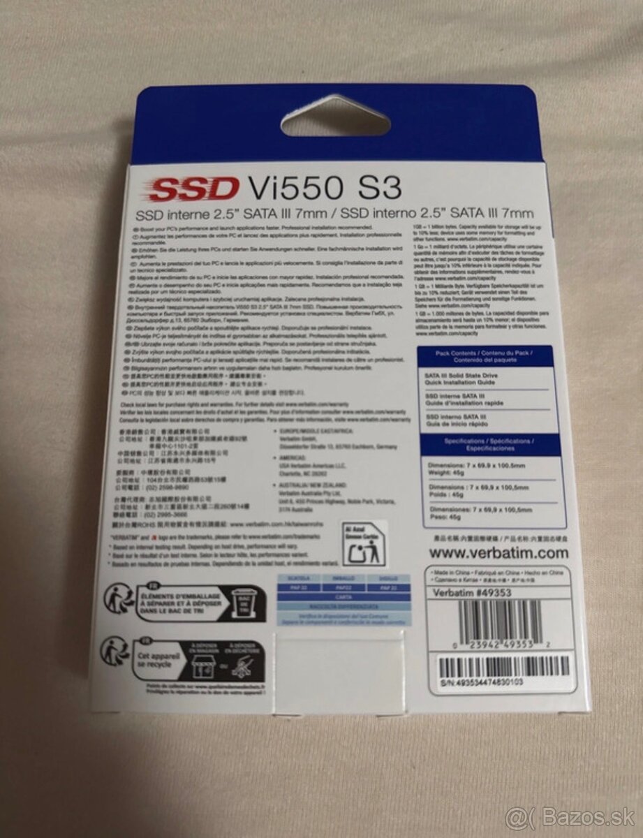 Verbatim Vi550 S3 SSD 1TB Nový - 2