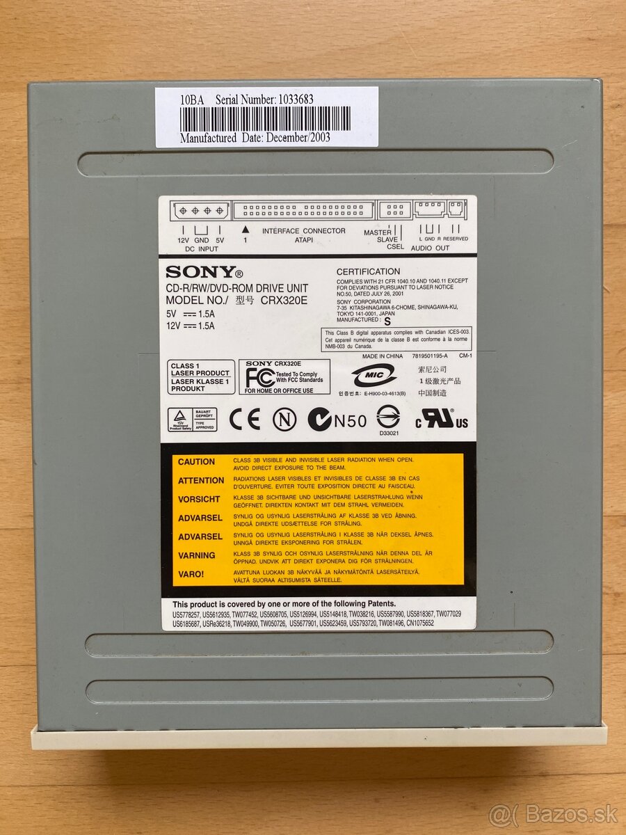 Sony CRX320E CD-RW/DVD-ROM IDE (ATAPI) mechanika - 2