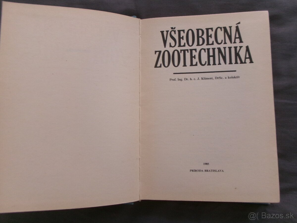 Všeobecná zootechnika - J.Kliment a kolektív. - 2