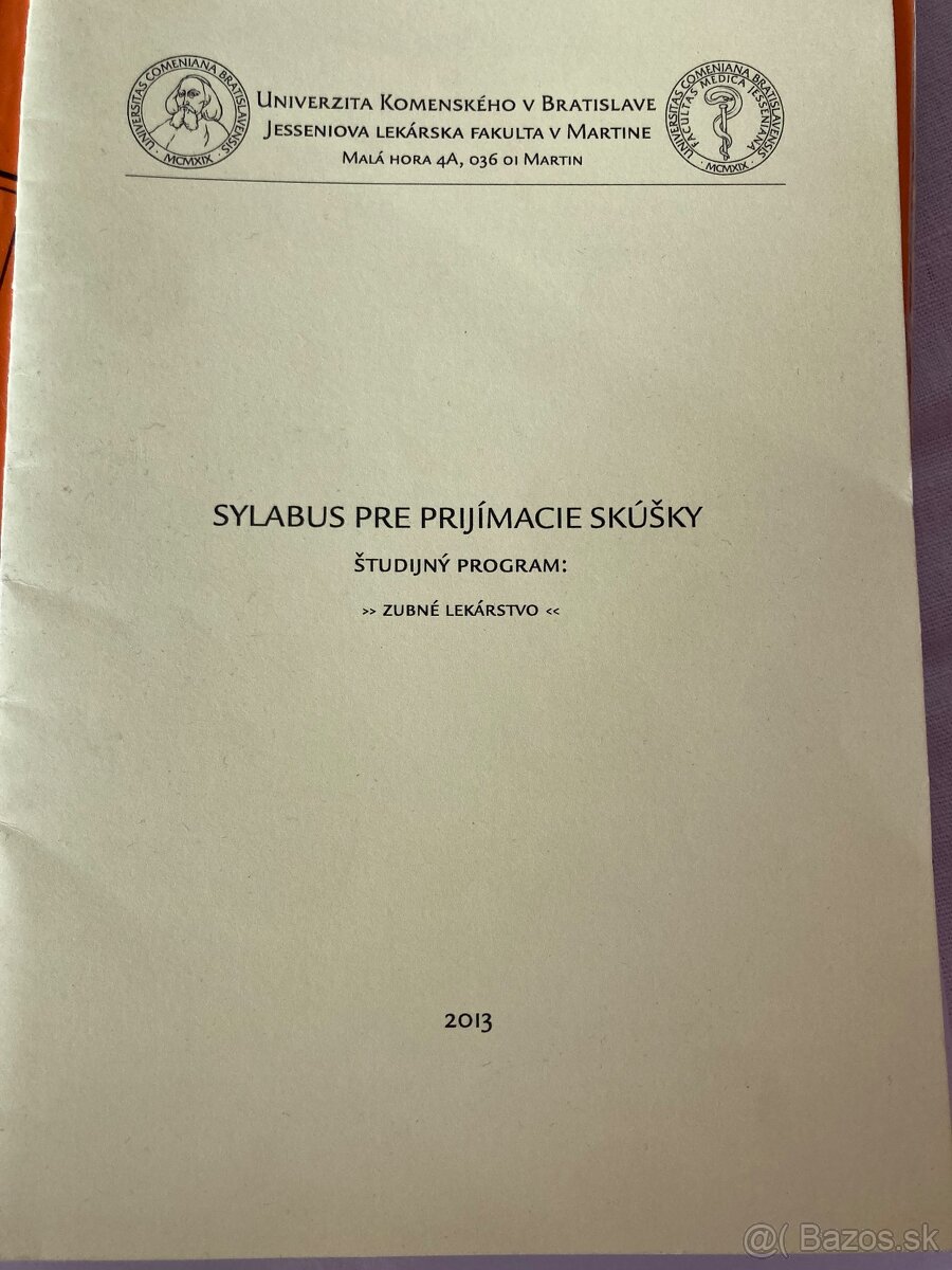 KNIHY- PODKLADY NA PRÍJMAČKY NA MEDICÍNU - 2